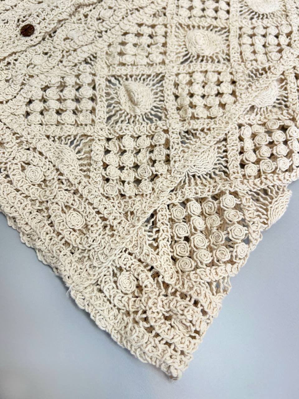 شومیز قلاب بافی جلو دکمه کد 3401