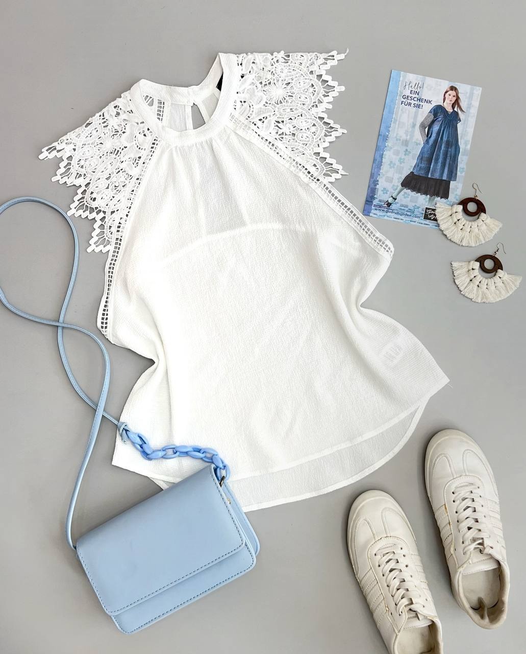 تاپ آستین گیپور کرپ کد 3403