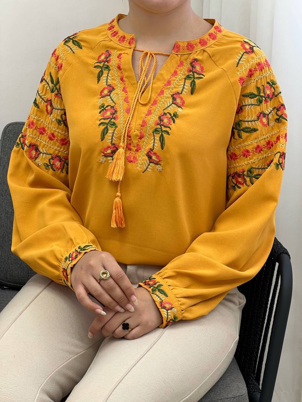 شومیز کرپ تمام گلدوزی کد 3405