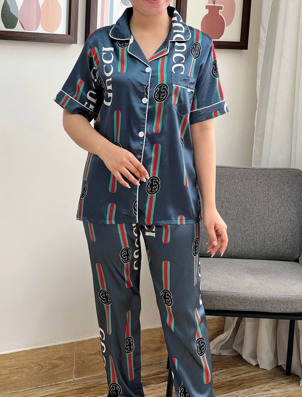 ست سه تیکه ساتن کد 3358