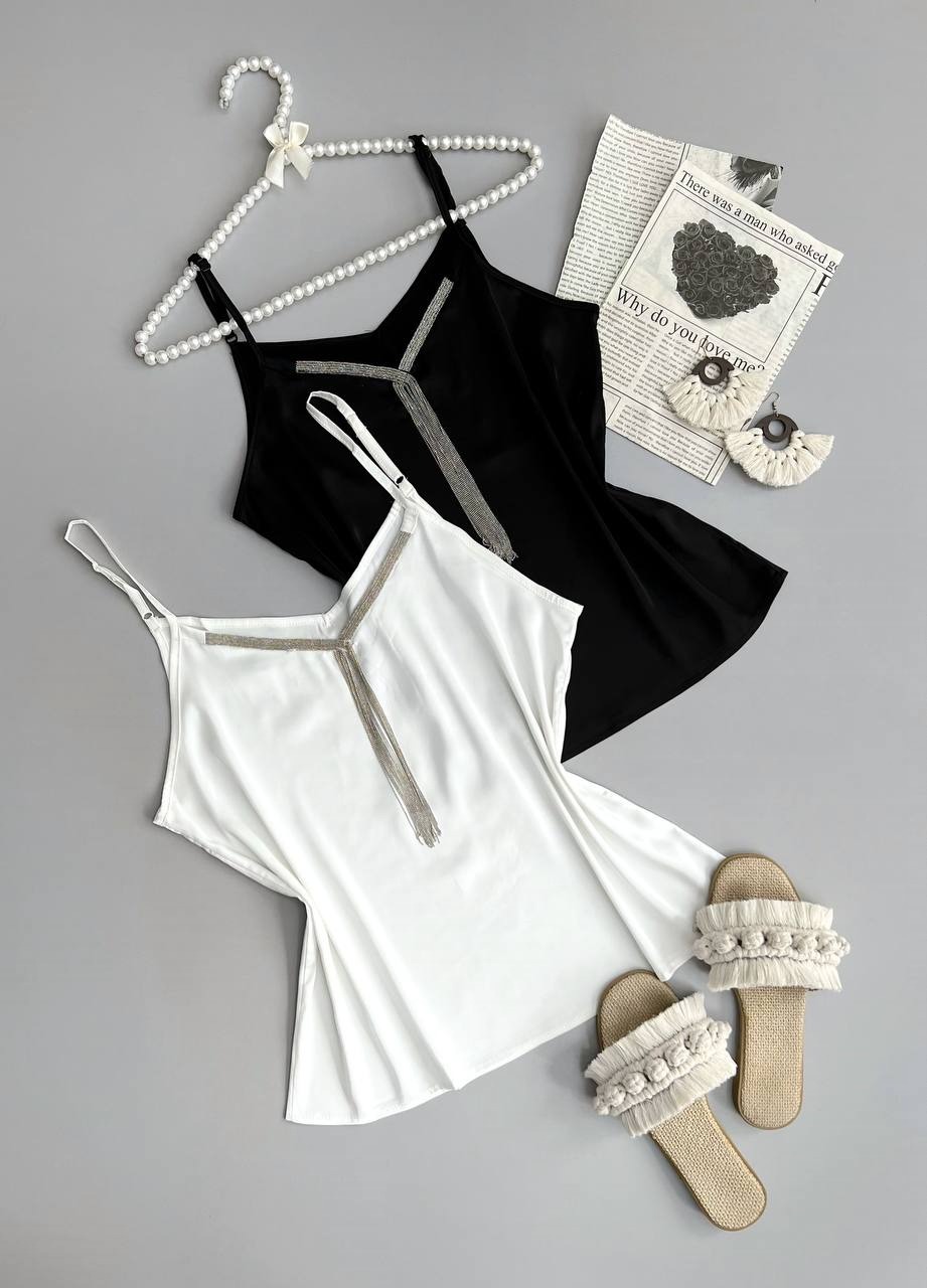 تاپ ساتن جلو زنجیر کد 3408