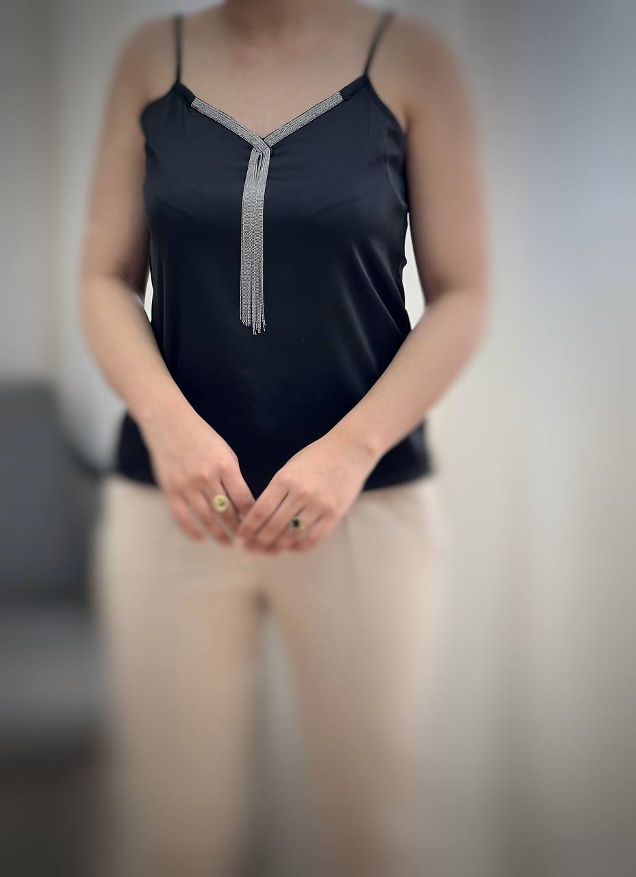 تاپ ساتن جلو زنجیر کد 3408