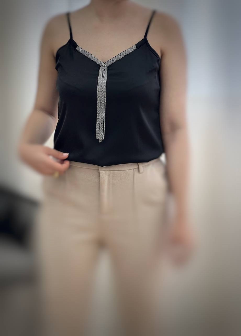 تاپ ساتن جلو زنجیر کد 3408