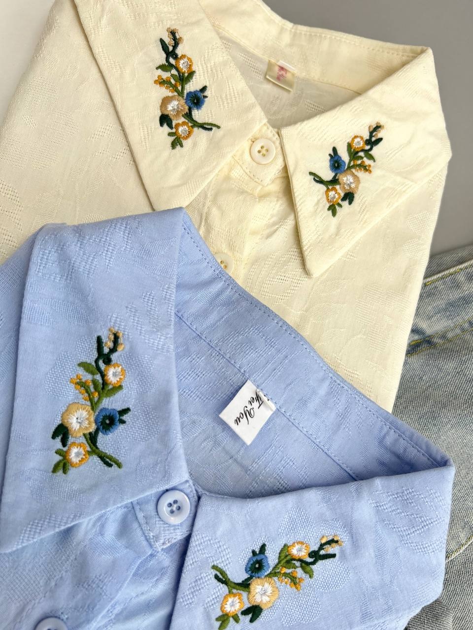 شومیز کتان نخ گل برجسته کد 3411