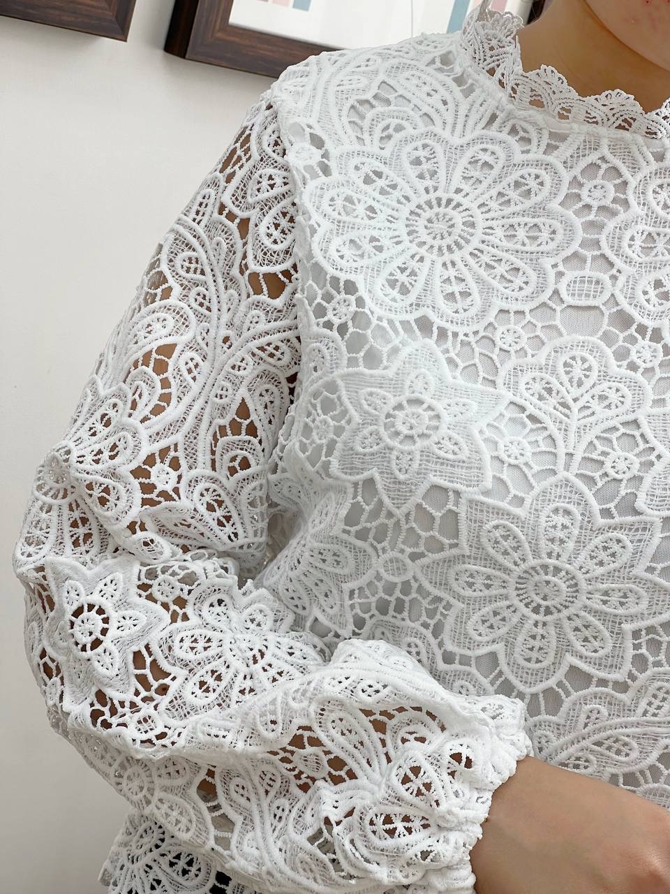 شومیز دانتل آستر دار کد 3412