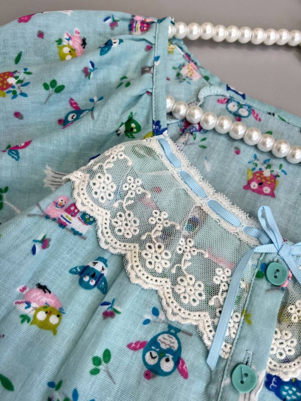 ست بلوز و شلوار نخی جغد کد 3413