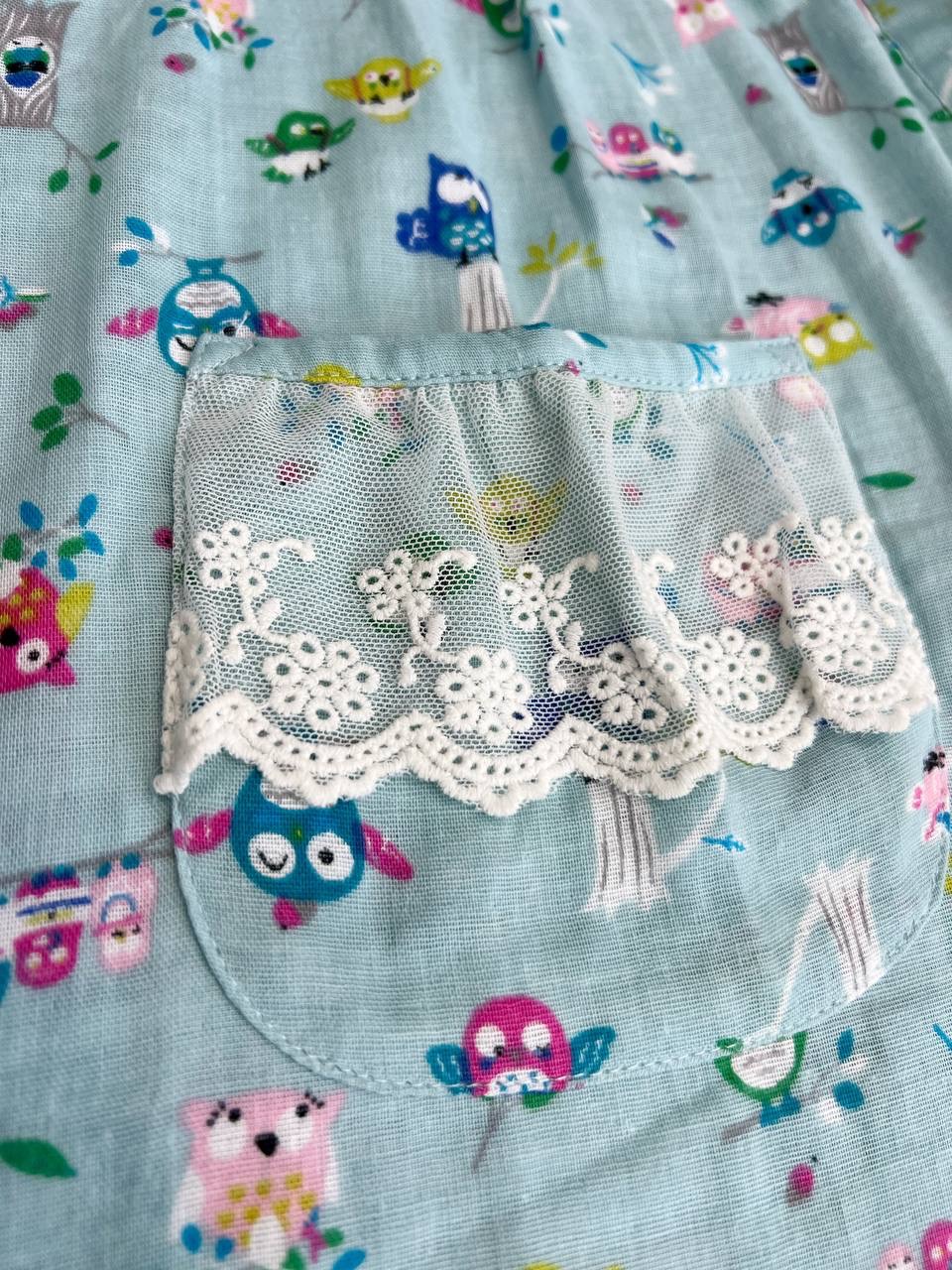 ست بلوز و شلوار نخی جغد کد 3413