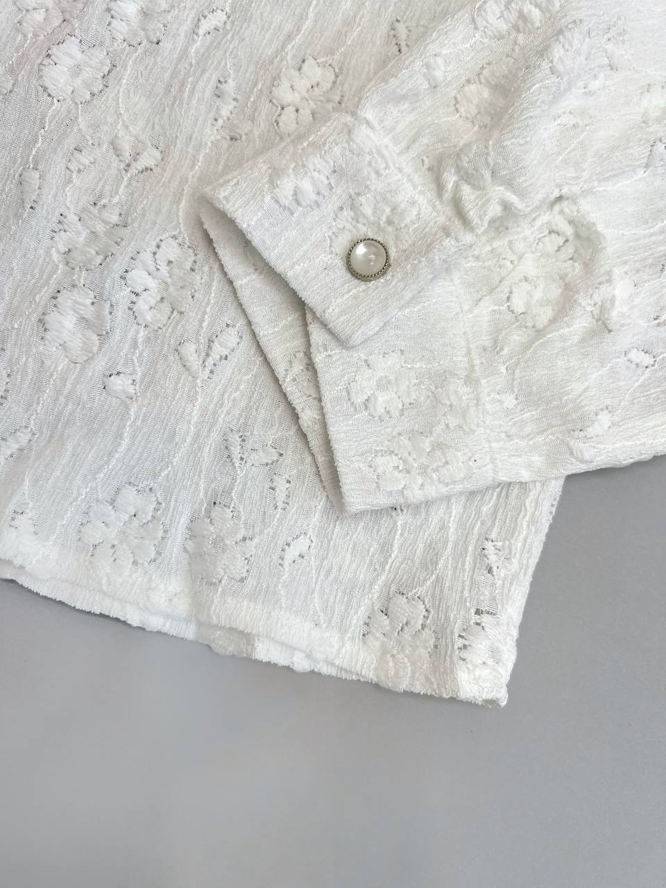 شومیز گل برجسته یقه پولک کد 3417