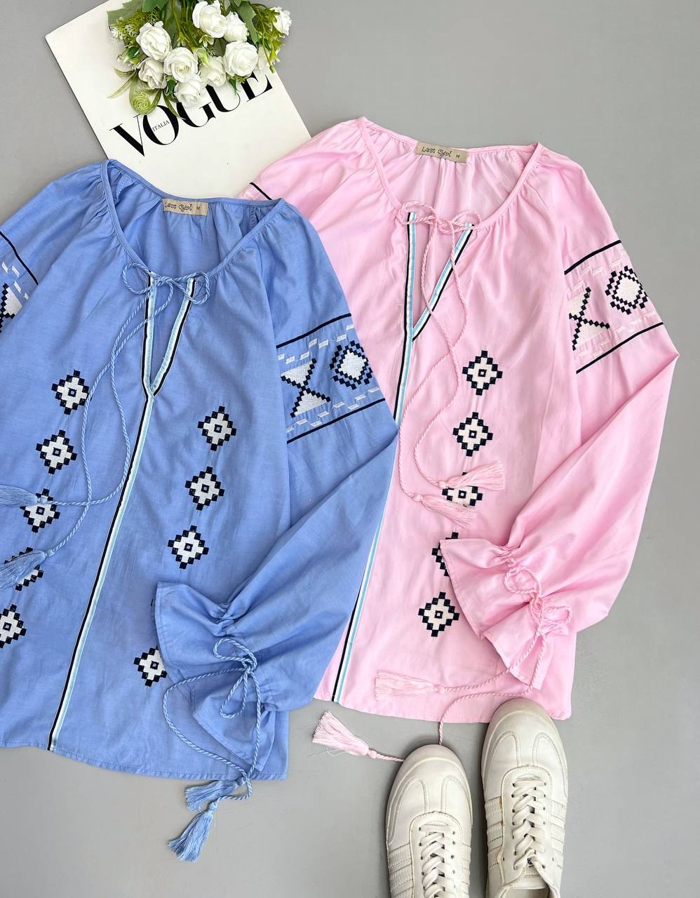 شومیز کتان نخ گلدوزی شده کد 3418