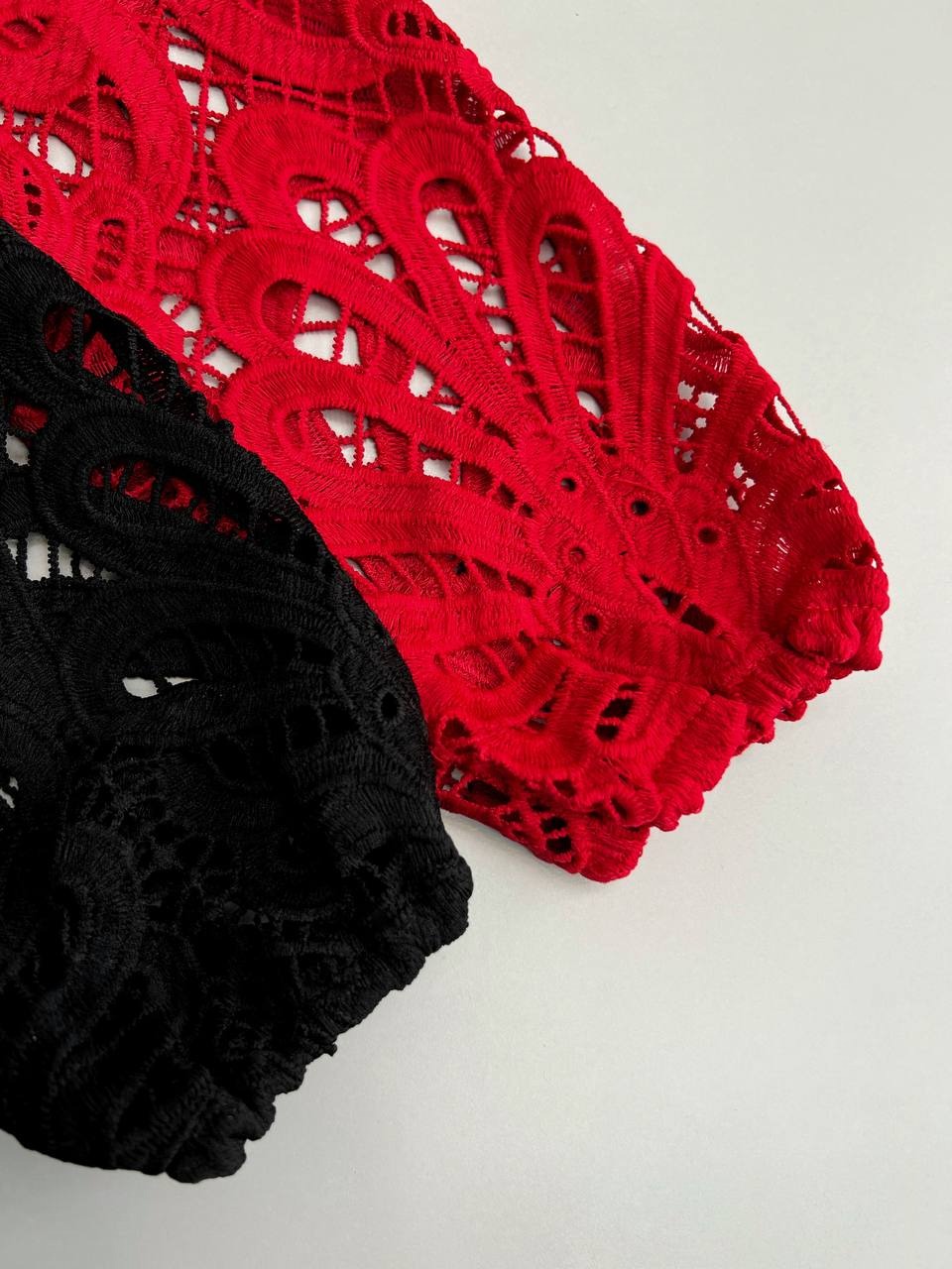 شومیز دانتل آستردار مدل 2 کد 3420