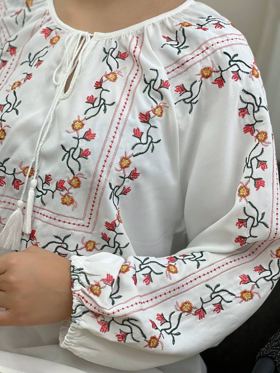 شومیز کرپ تمام گلدوزی مدل 2 کد 3423