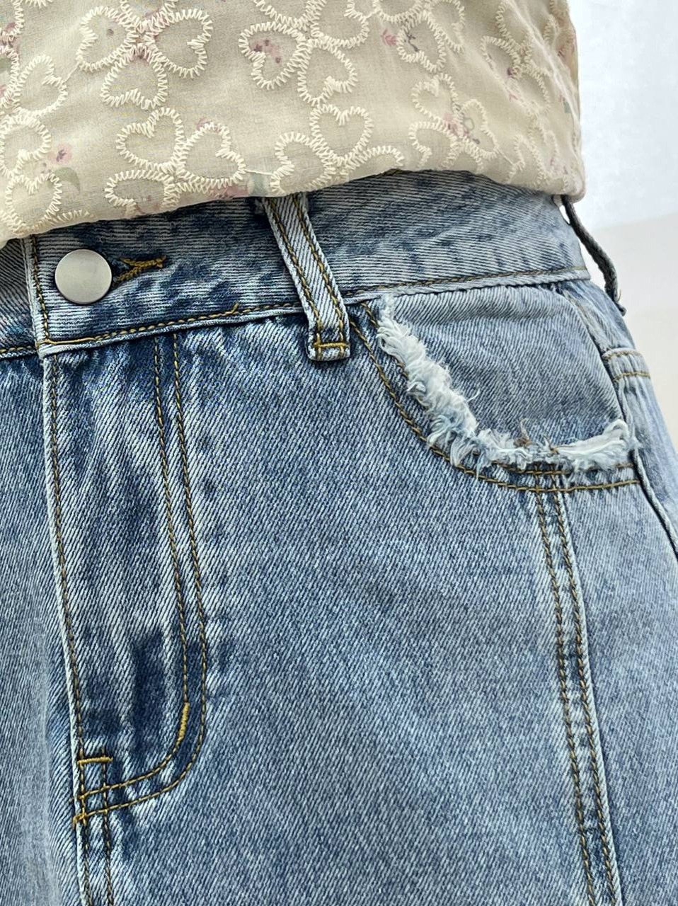 دامن جین بغل چاک کد 3425