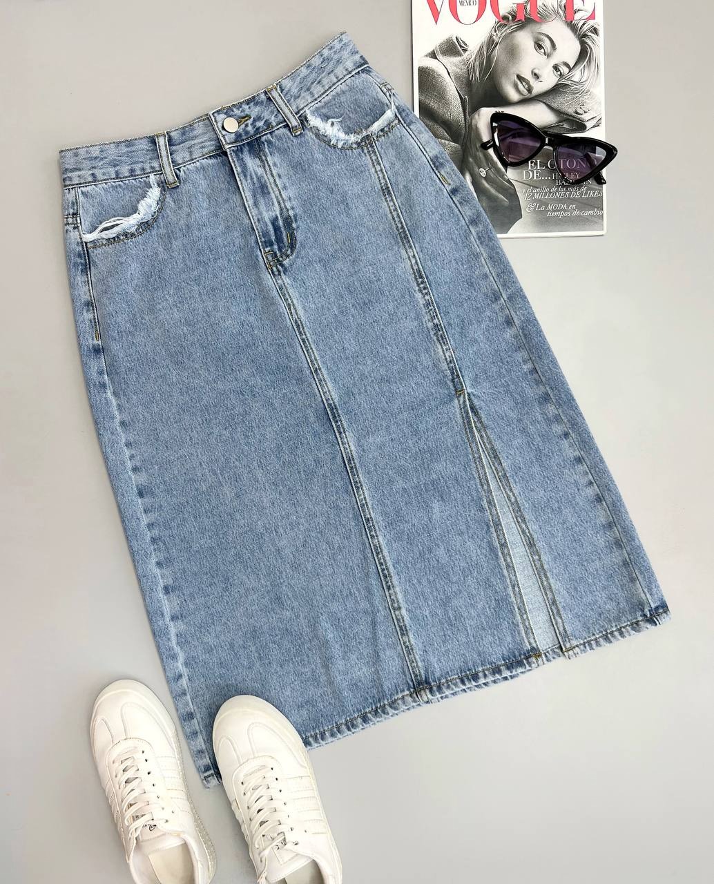 دامن جین بغل چاک کد 3425