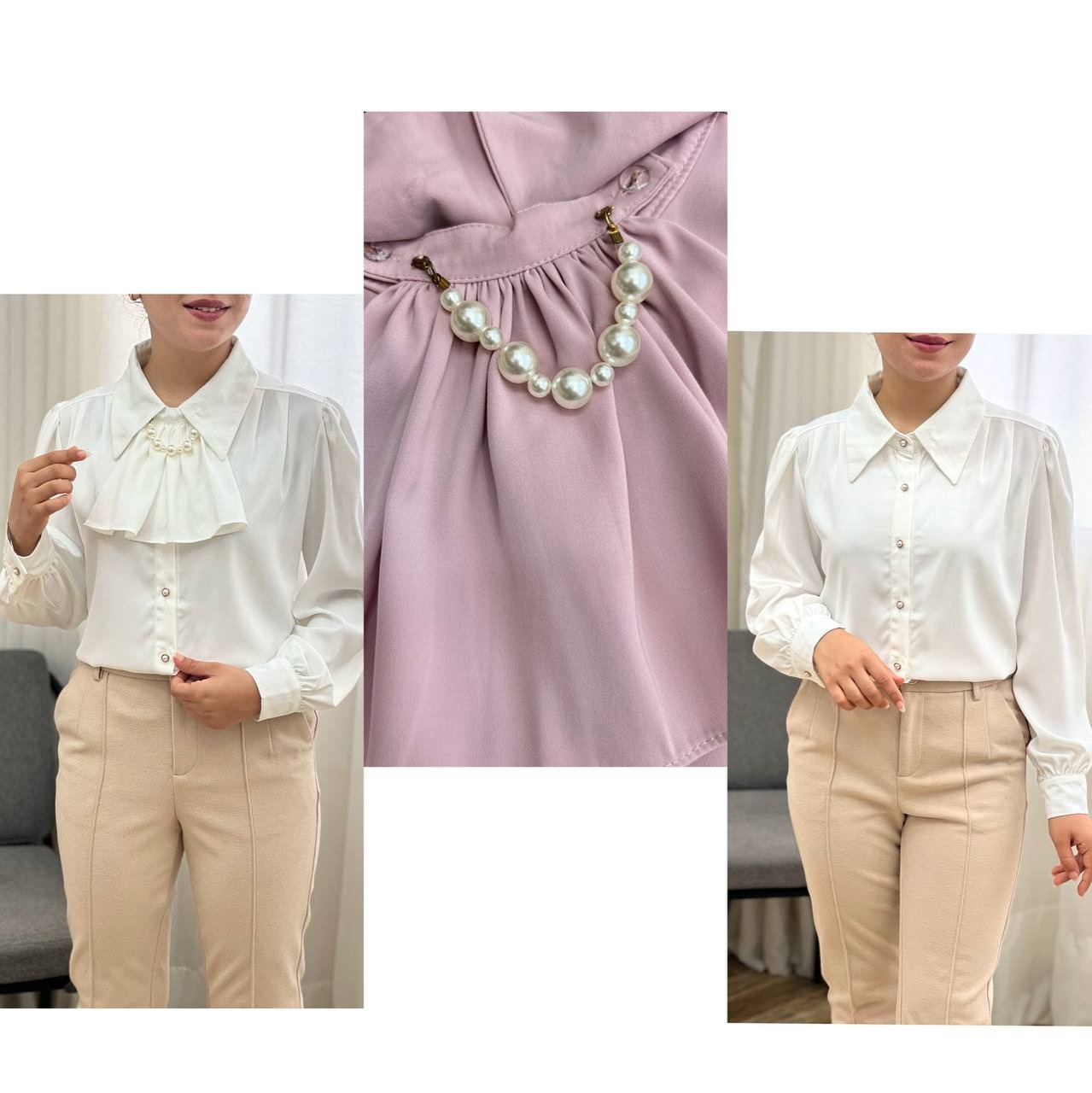 شومیز کرپ ساتن کرواتی کد 3426