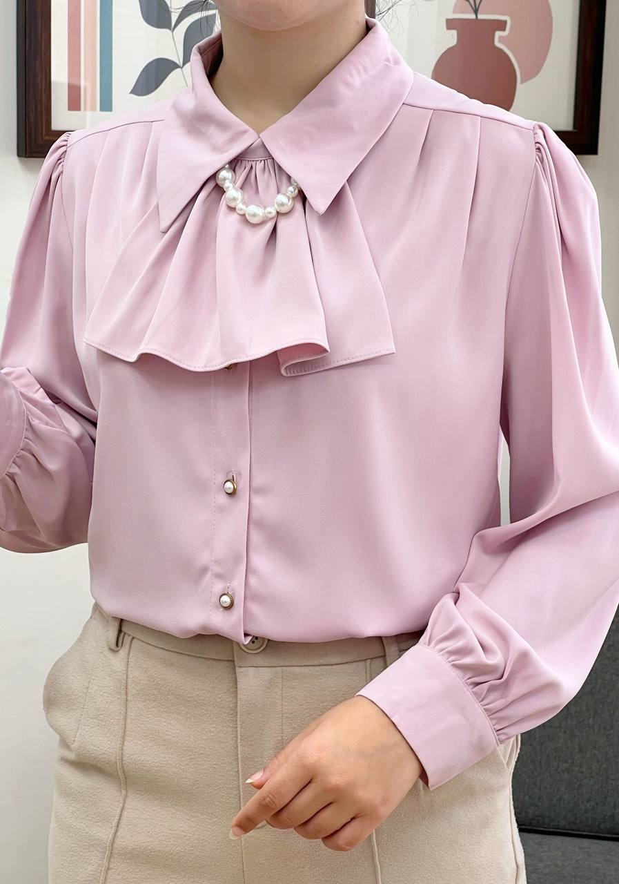 شومیز کرپ ساتن کرواتی کد 3426