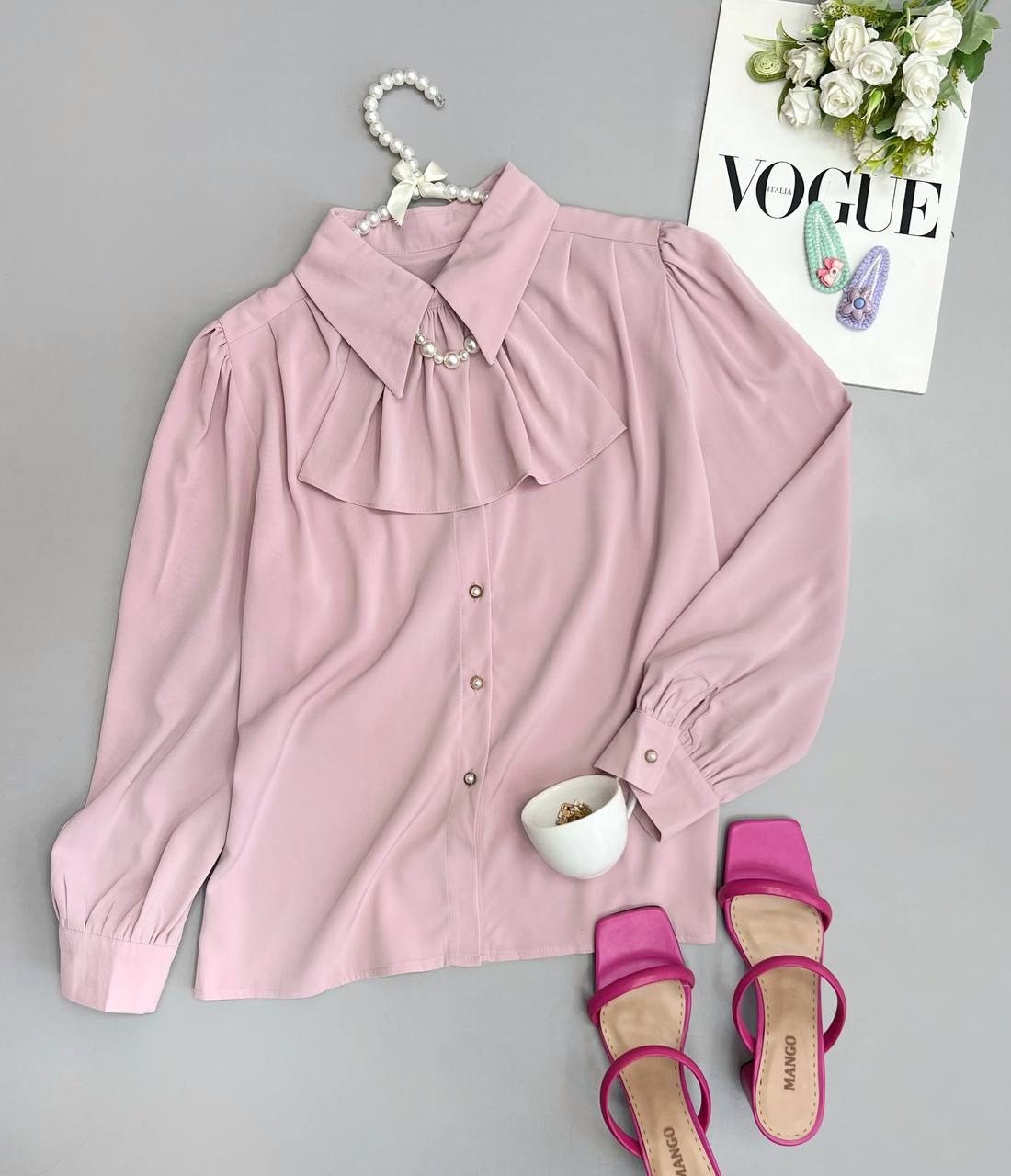 شومیز کرپ ساتن کرواتی کد 3426