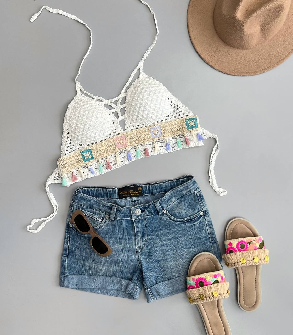 نیم تنه قلاب بافی مدل 3 کد 3422