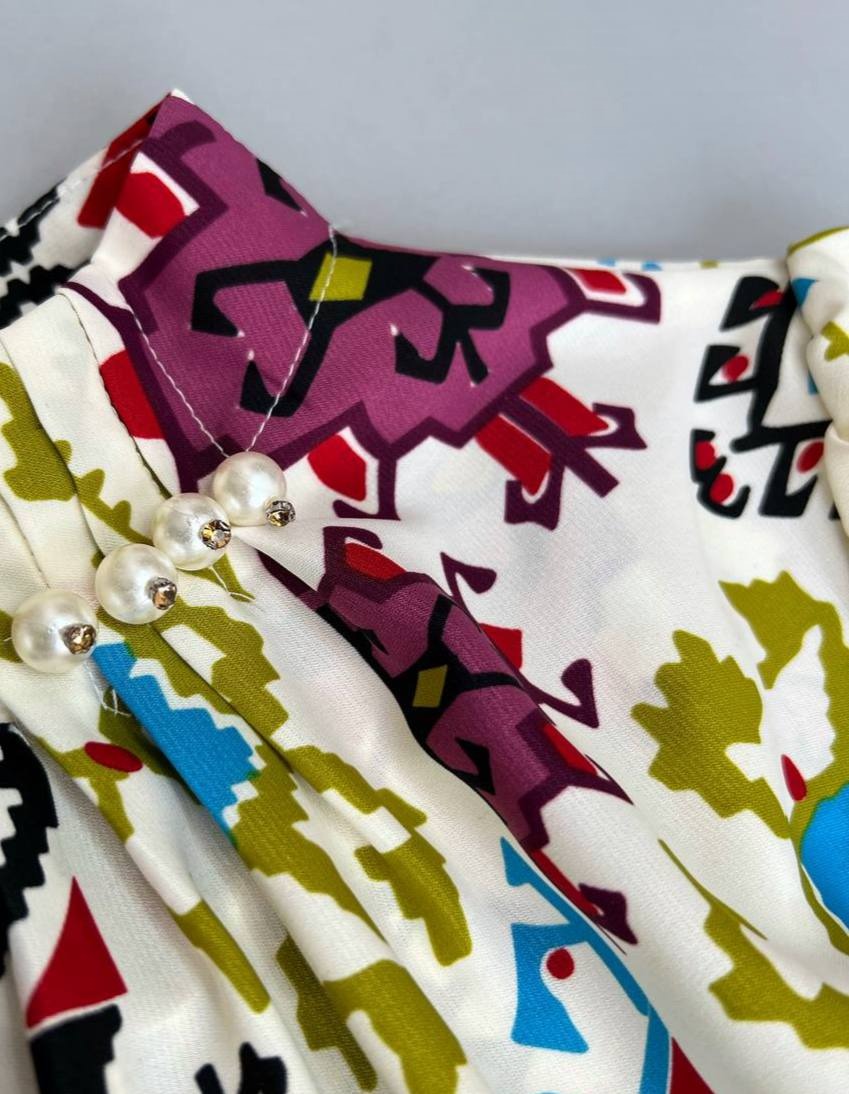 شومیز یقه مروارید سنتی مدل 2 کد 3429