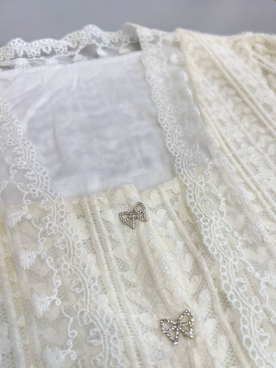 شومیز گیپور جلو دکمه کد 3430