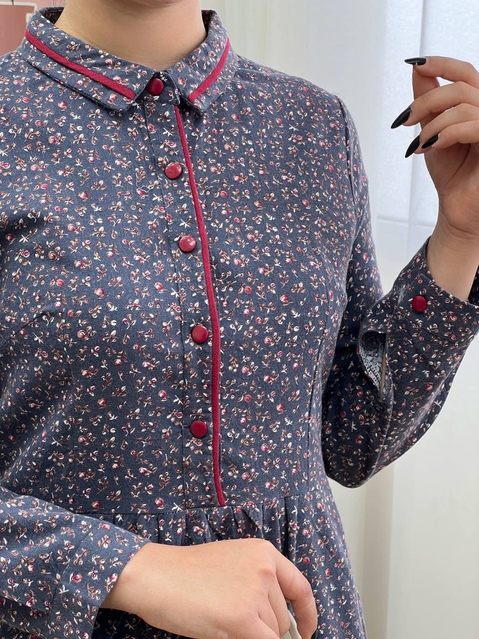 پیراهن گل ریز بلند کد 3431