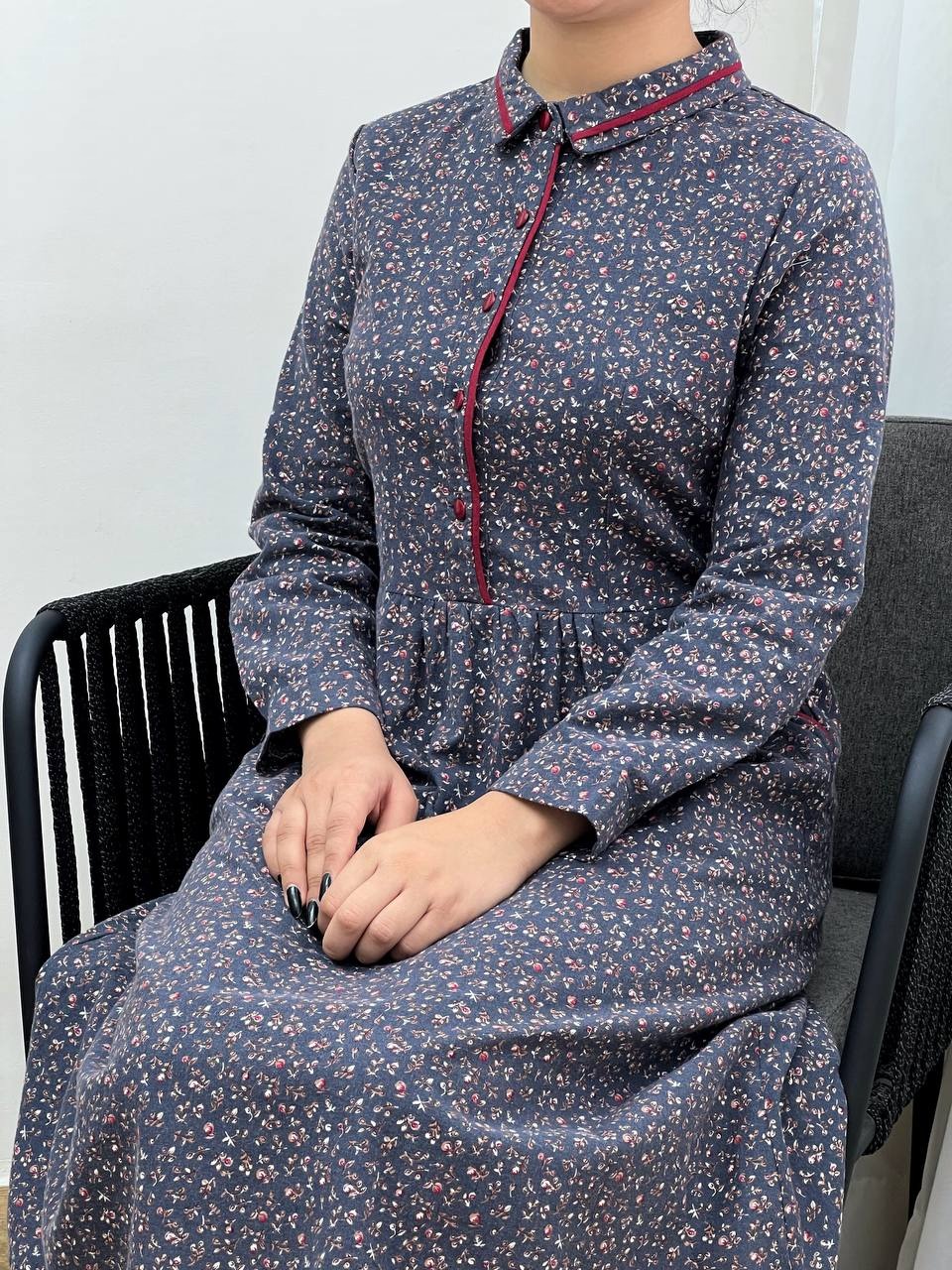 پیراهن گل ریز بلند کد 3431