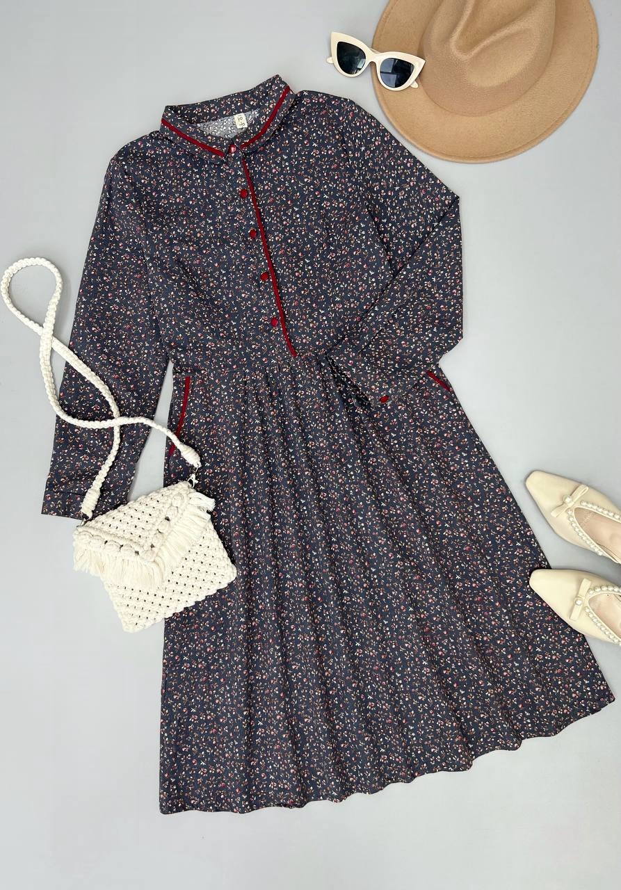 پیراهن گل ریز بلند کد 3431