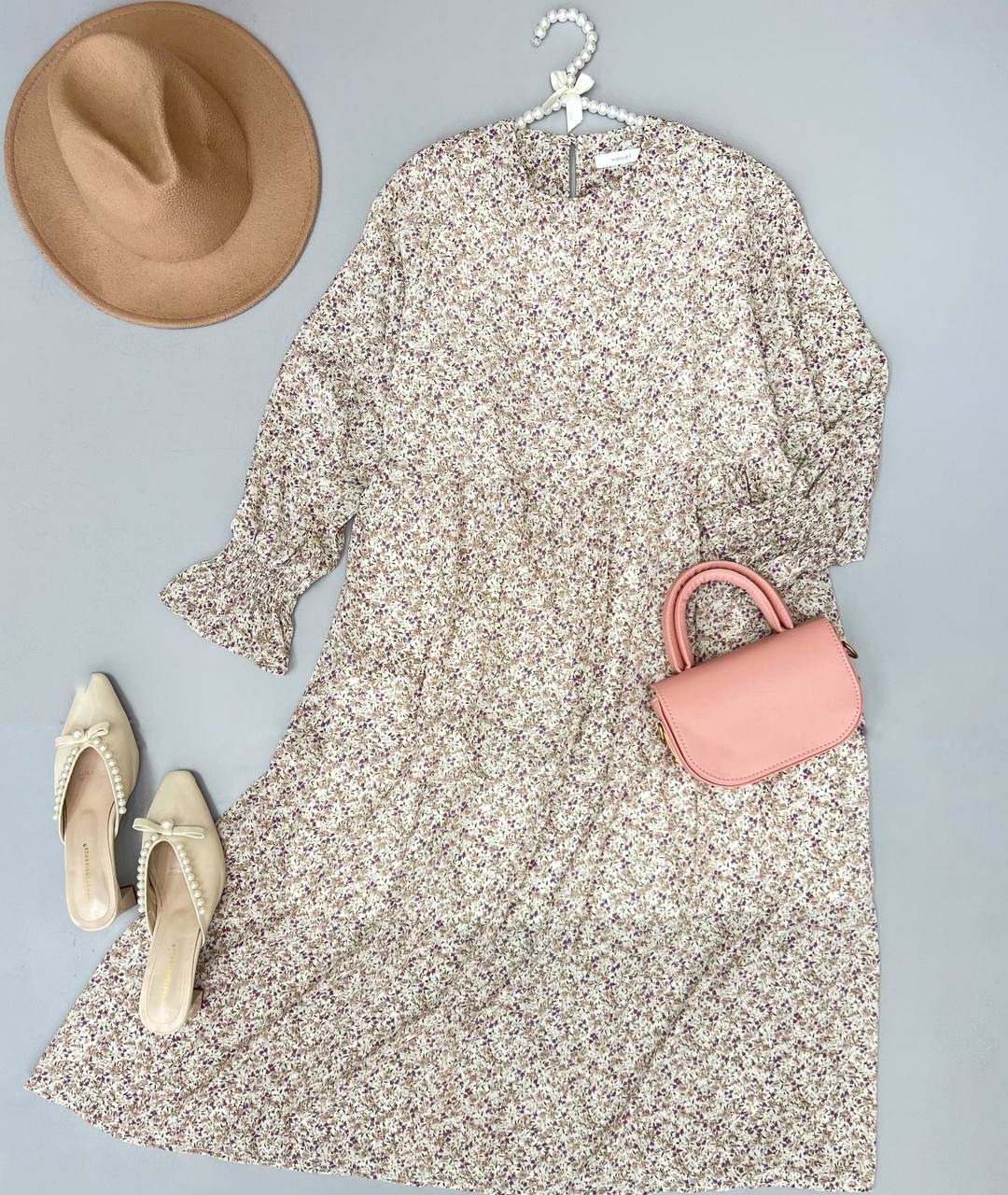 پیراهن گل ریز دو رنگ کد 3432