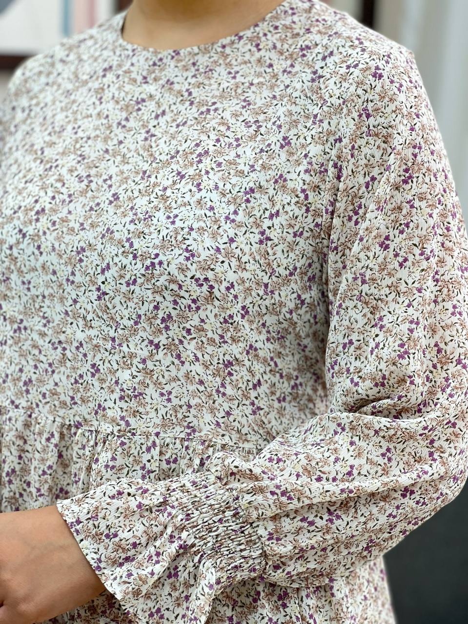 پیراهن گل ریز دو رنگ کد 3432