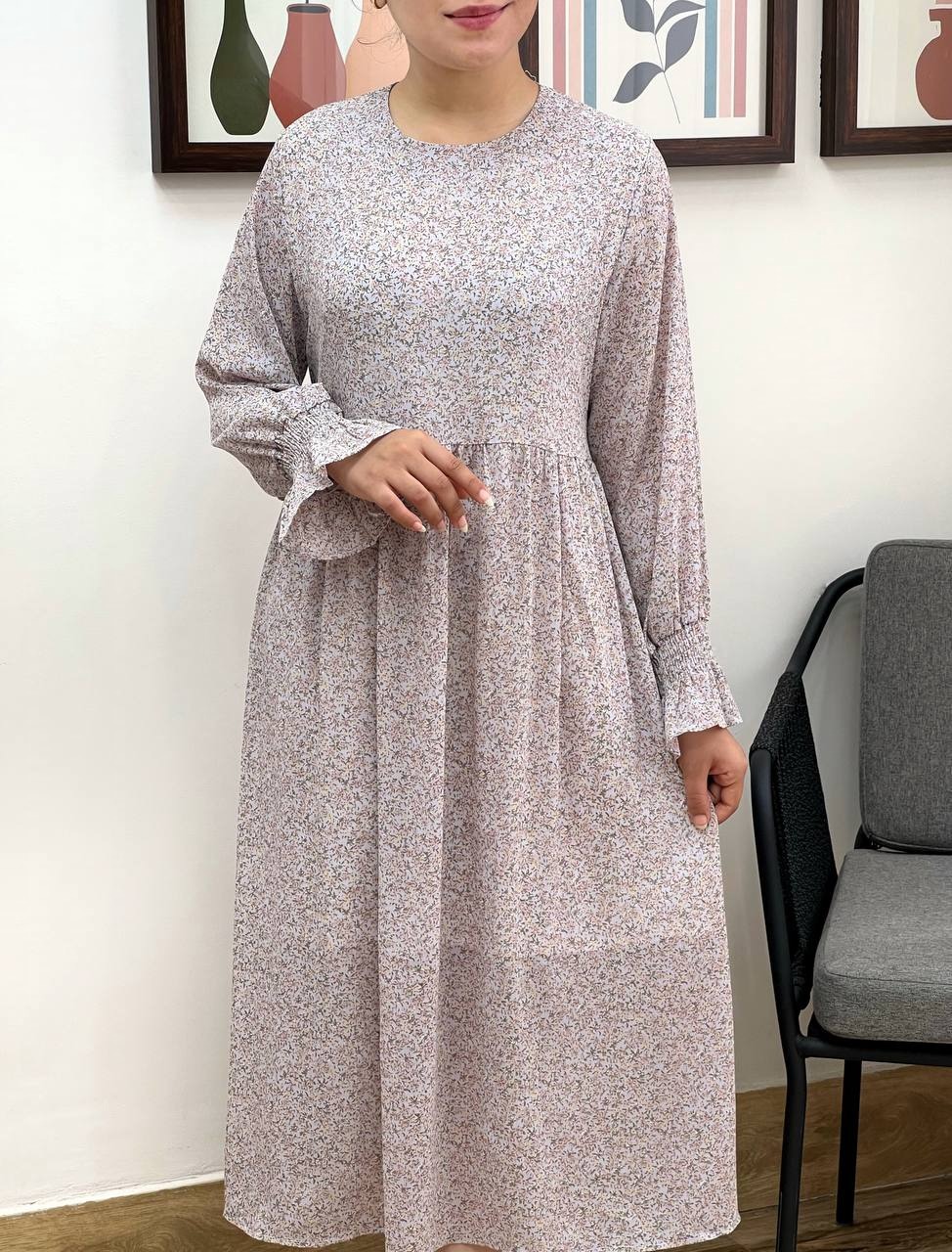 پیراهن گل ریز دو رنگ کد 3432