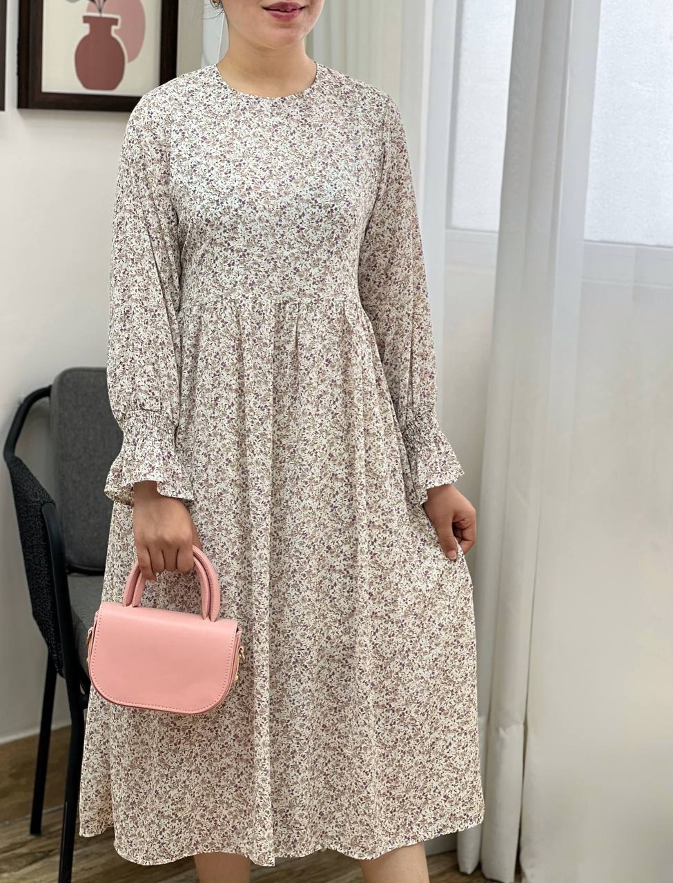 پیراهن گل ریز دو رنگ کد 3432