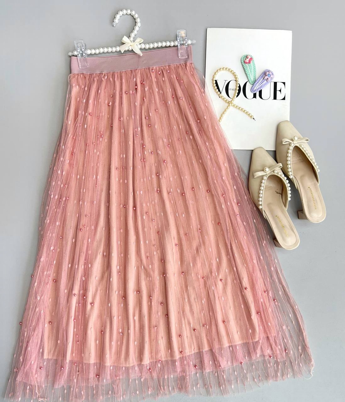 دامن تور مرواریدی کد 3433