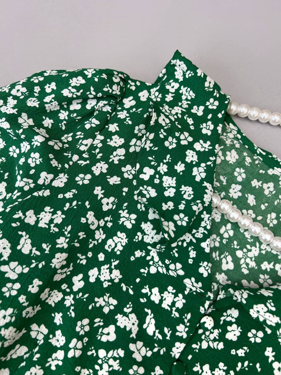 پیراهن گلدار یقه چین کد 3436