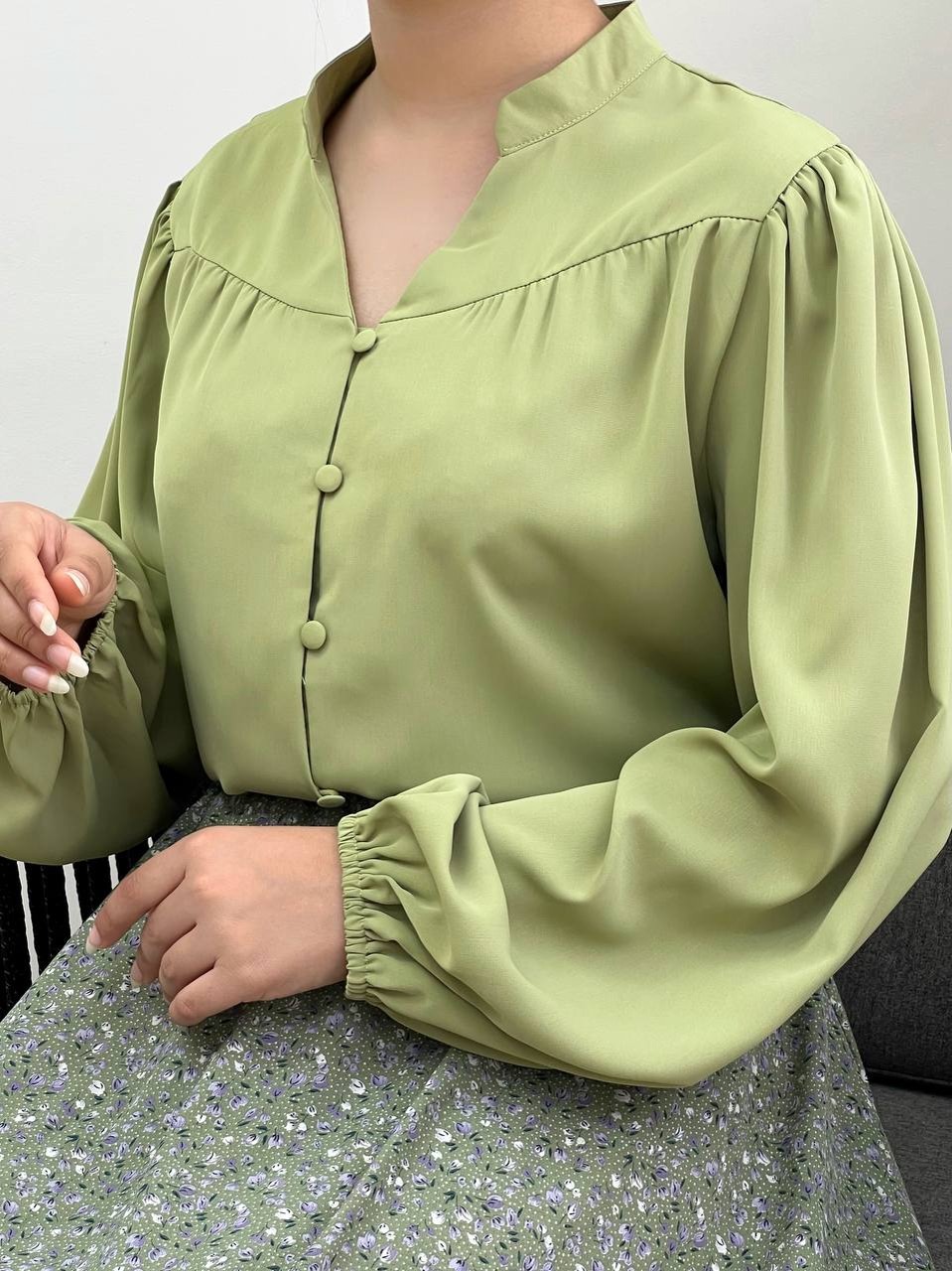 شومیز کرپ یقه هفت کد 3440