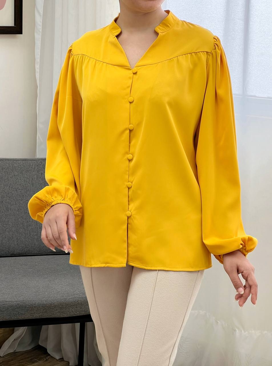 شومیز کرپ یقه هفت کد 3440