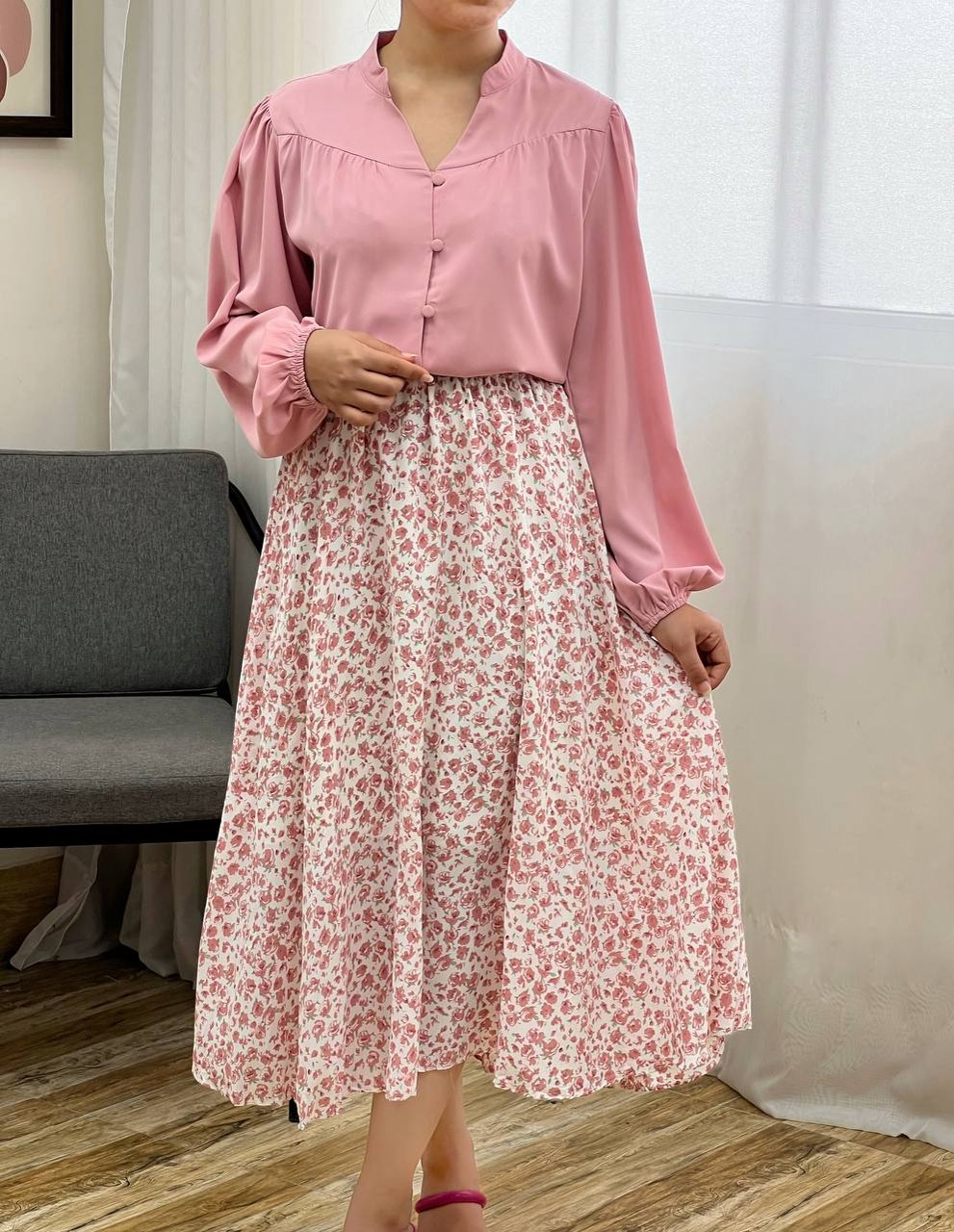 دامن کلوش گل ریز کد 3441