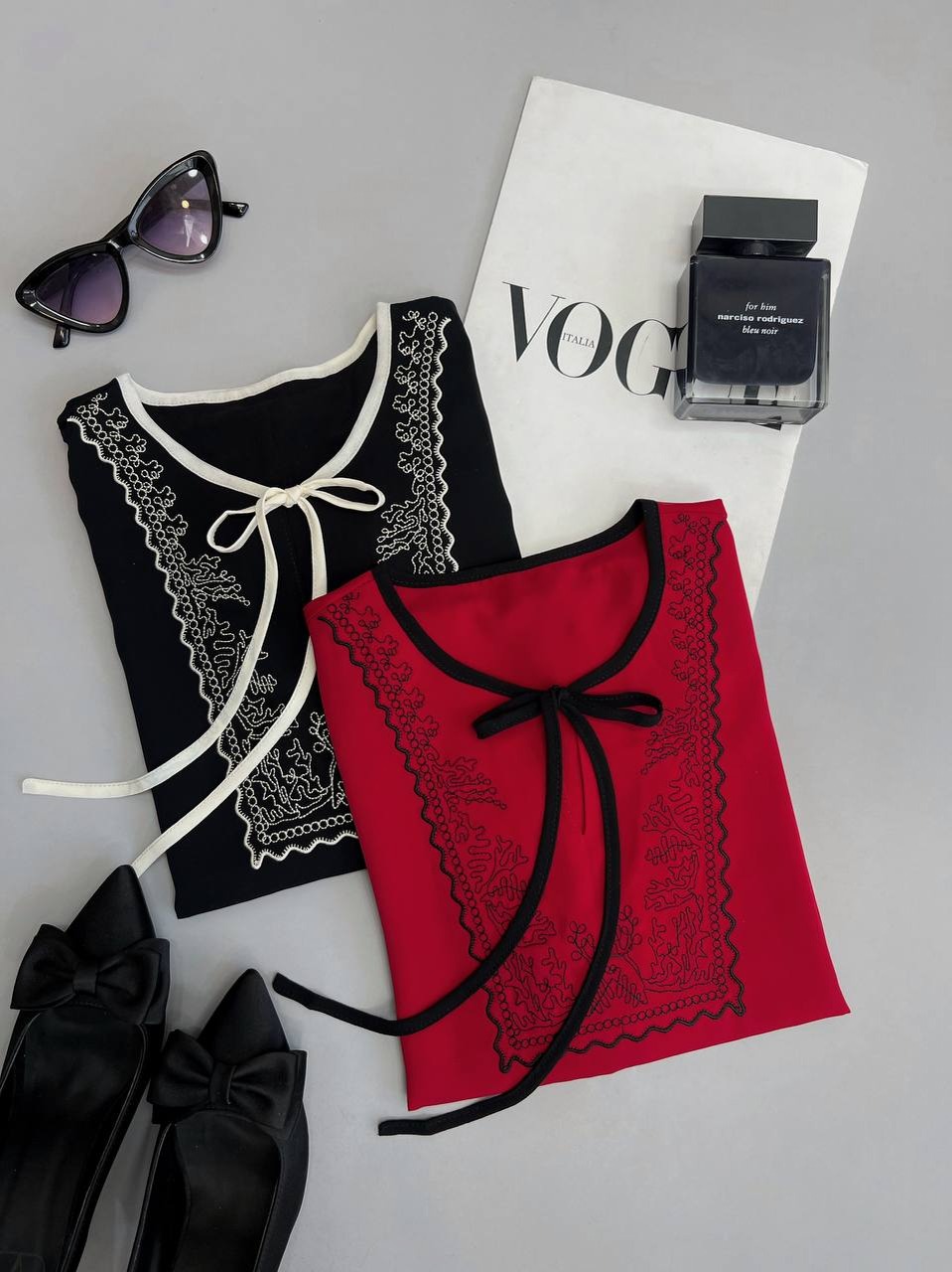 شومیز کرپ جلو گلدوزی کد 3442