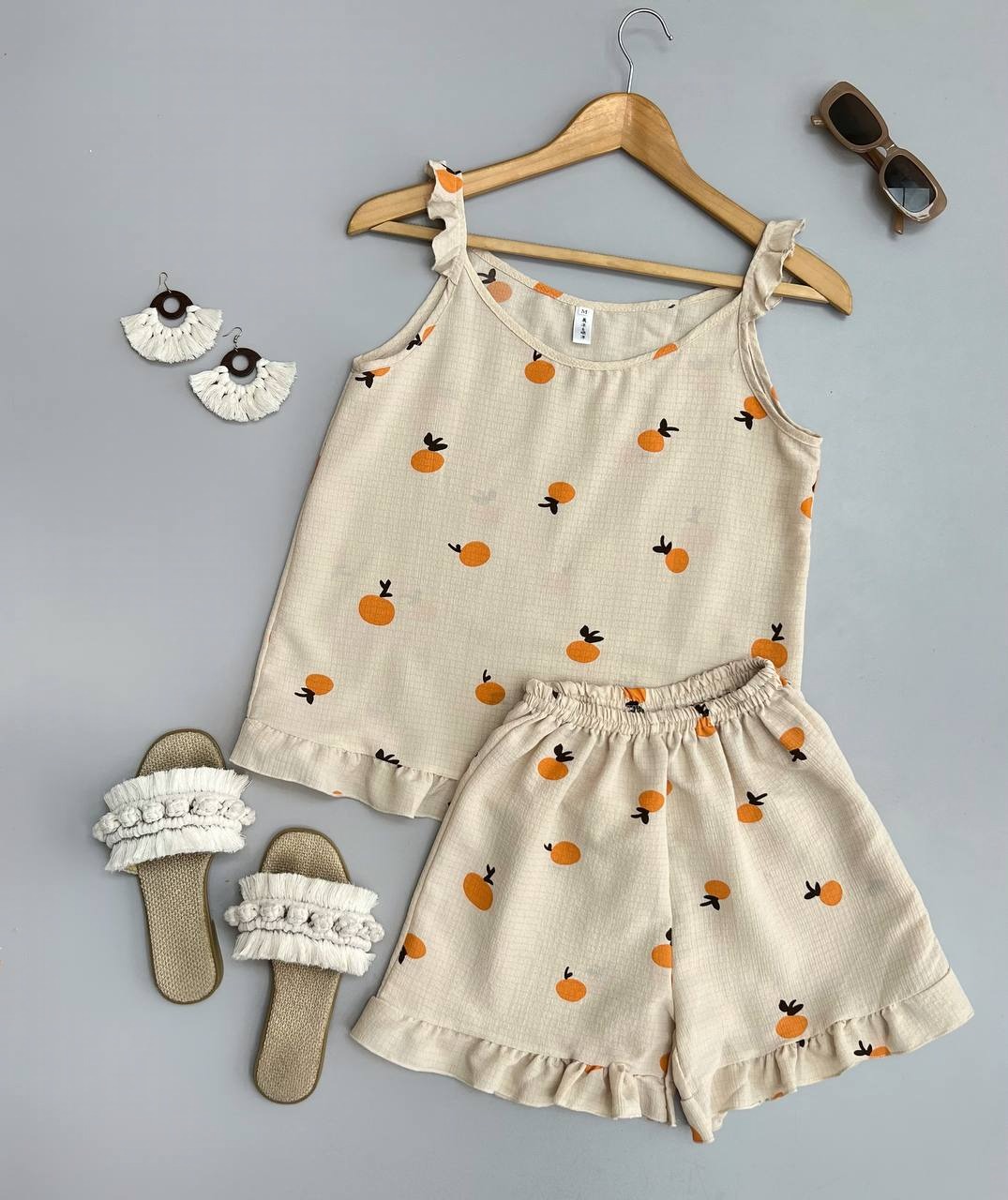 ست تاپ و شلوارک کرپ کد 3444