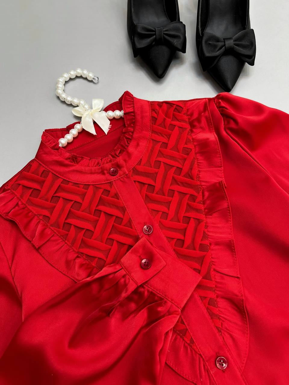 شومیز ساتن جلو دکمه کد 3445