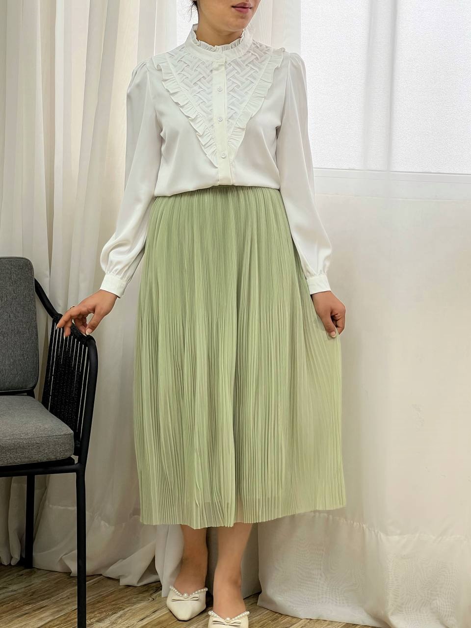 شومیز ساتن جلو دکمه کد 3445