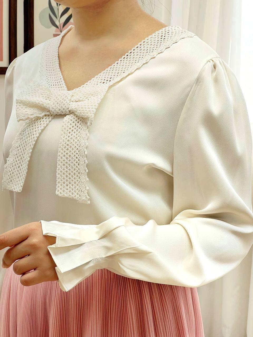 شومیز ساتن پاپیون کد 3446