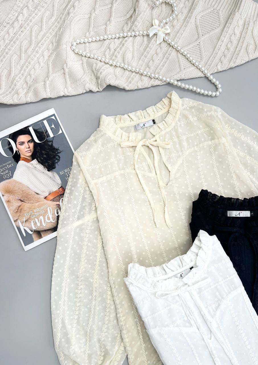 شومیز حریر گلدوزی شده مدل 2 کد 3453