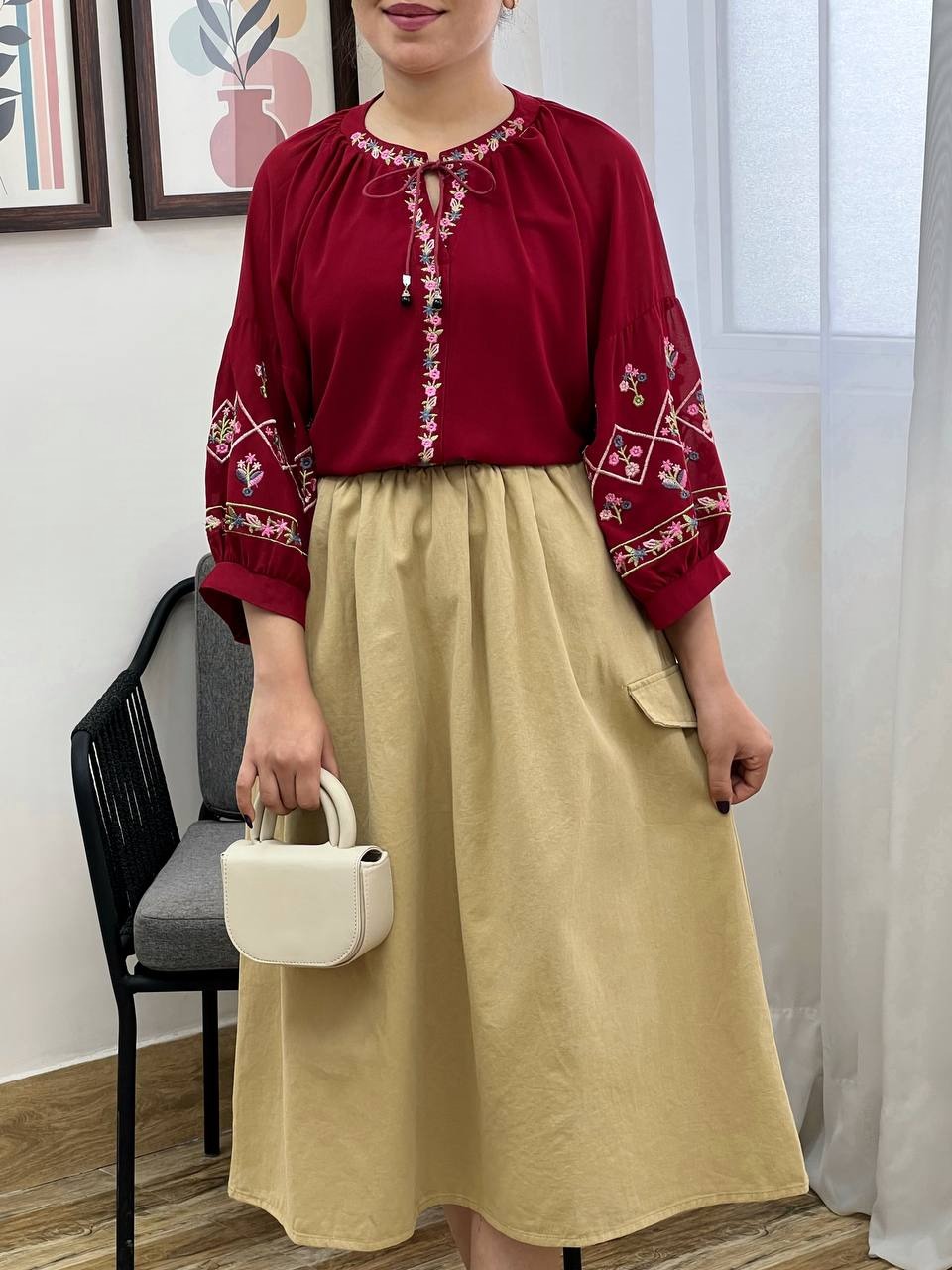 شومیز گلدوزی شکوفه کد 3456