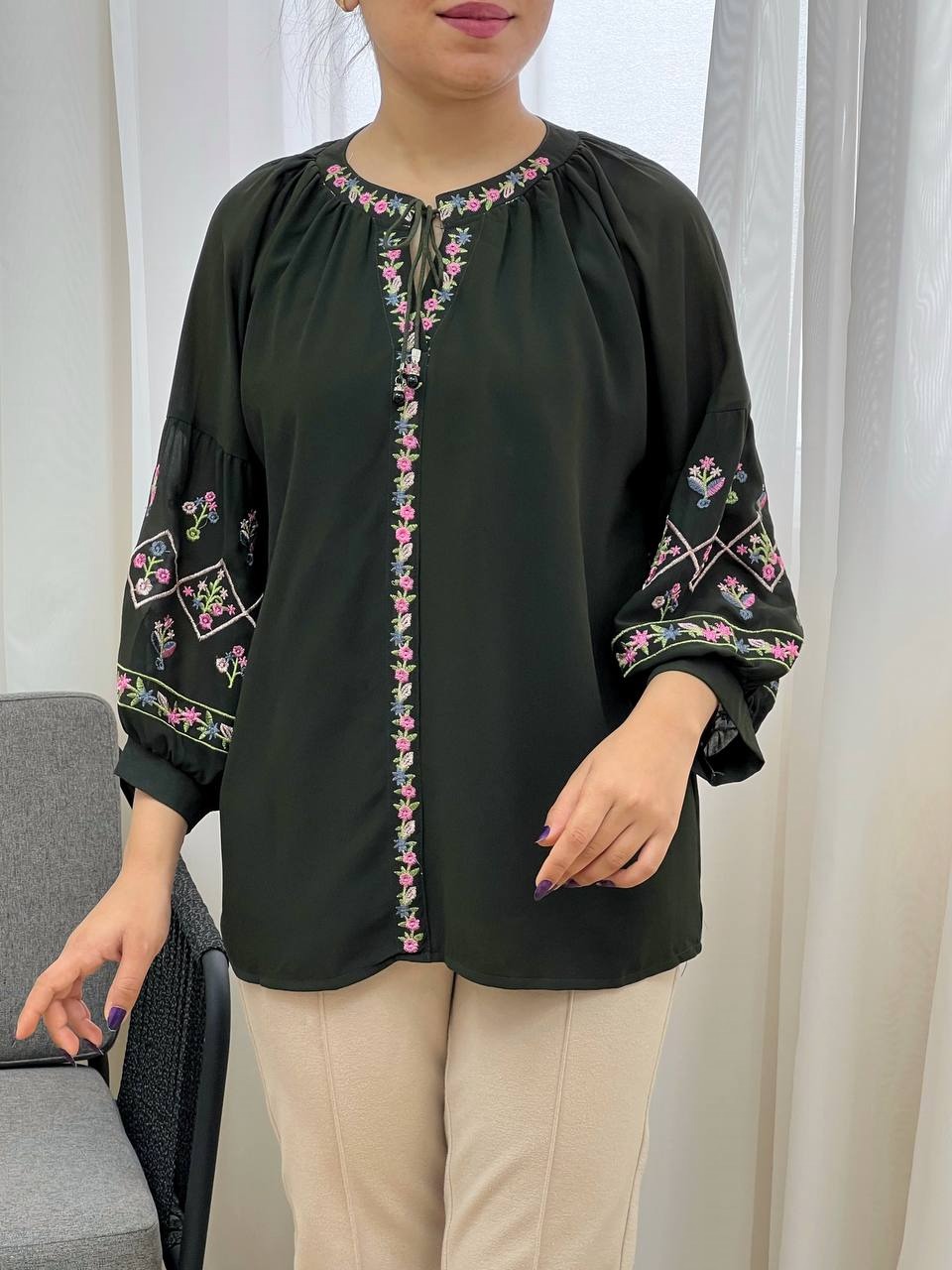 شومیز گلدوزی شکوفه کد 3456