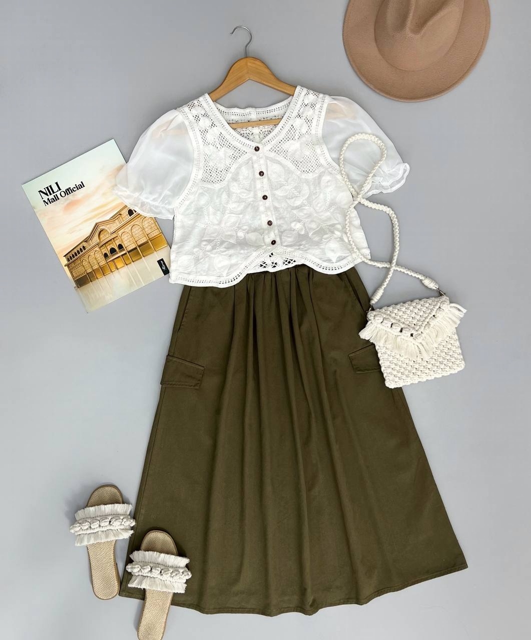 دامن کتان کد 3457