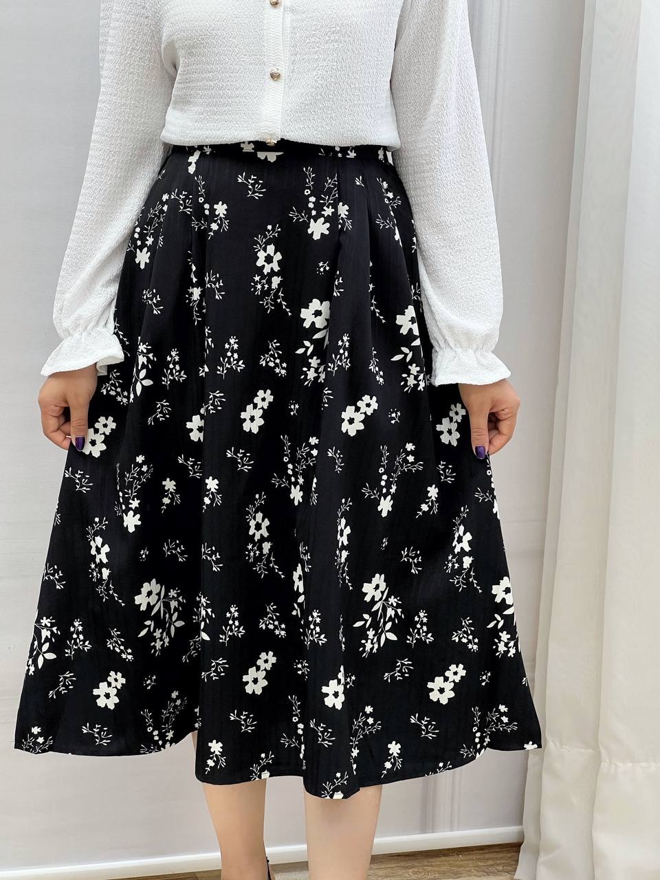 دامن تکرنگ آستردار کد 3462