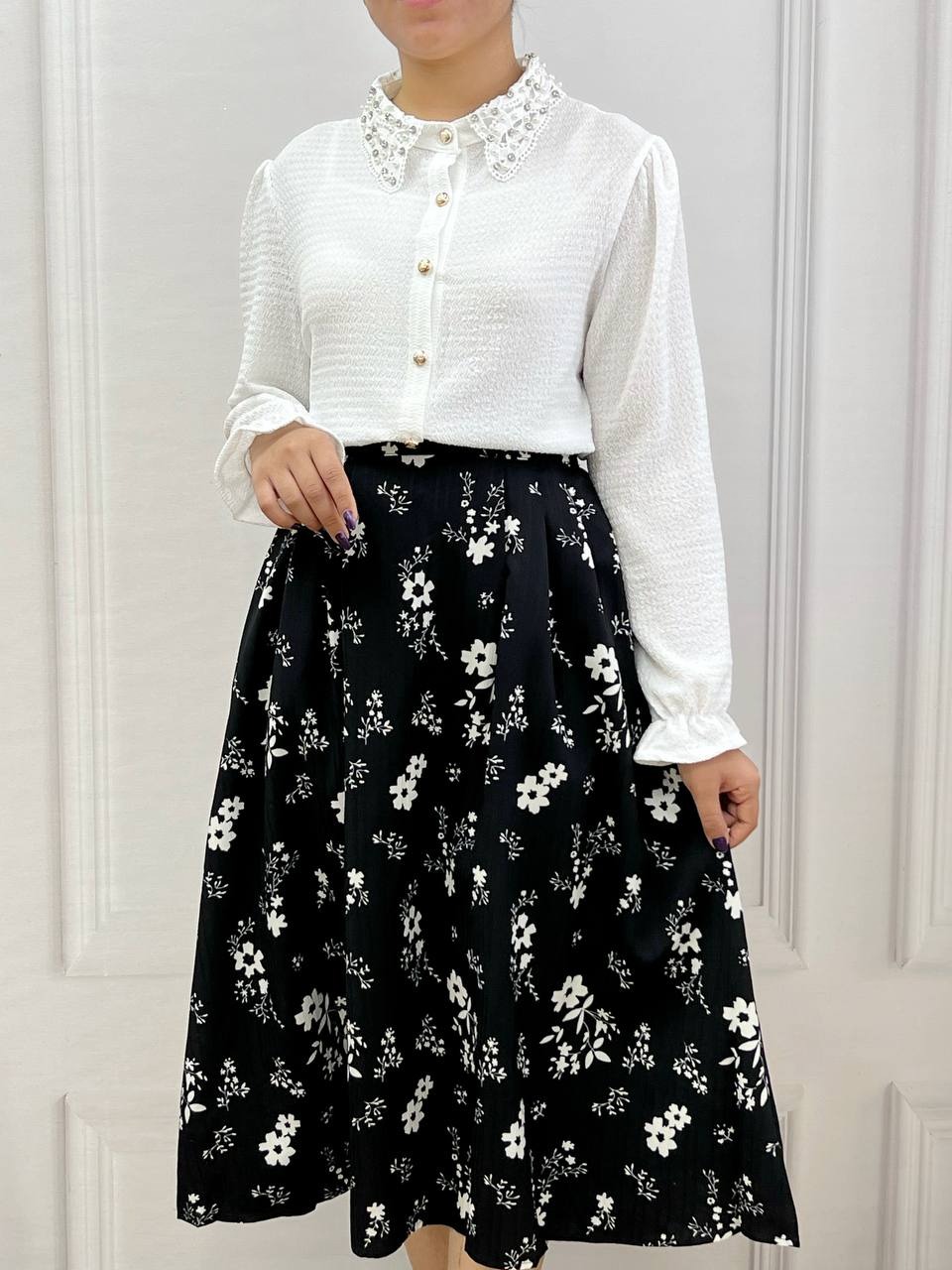 دامن تکرنگ آستردار کد 3462