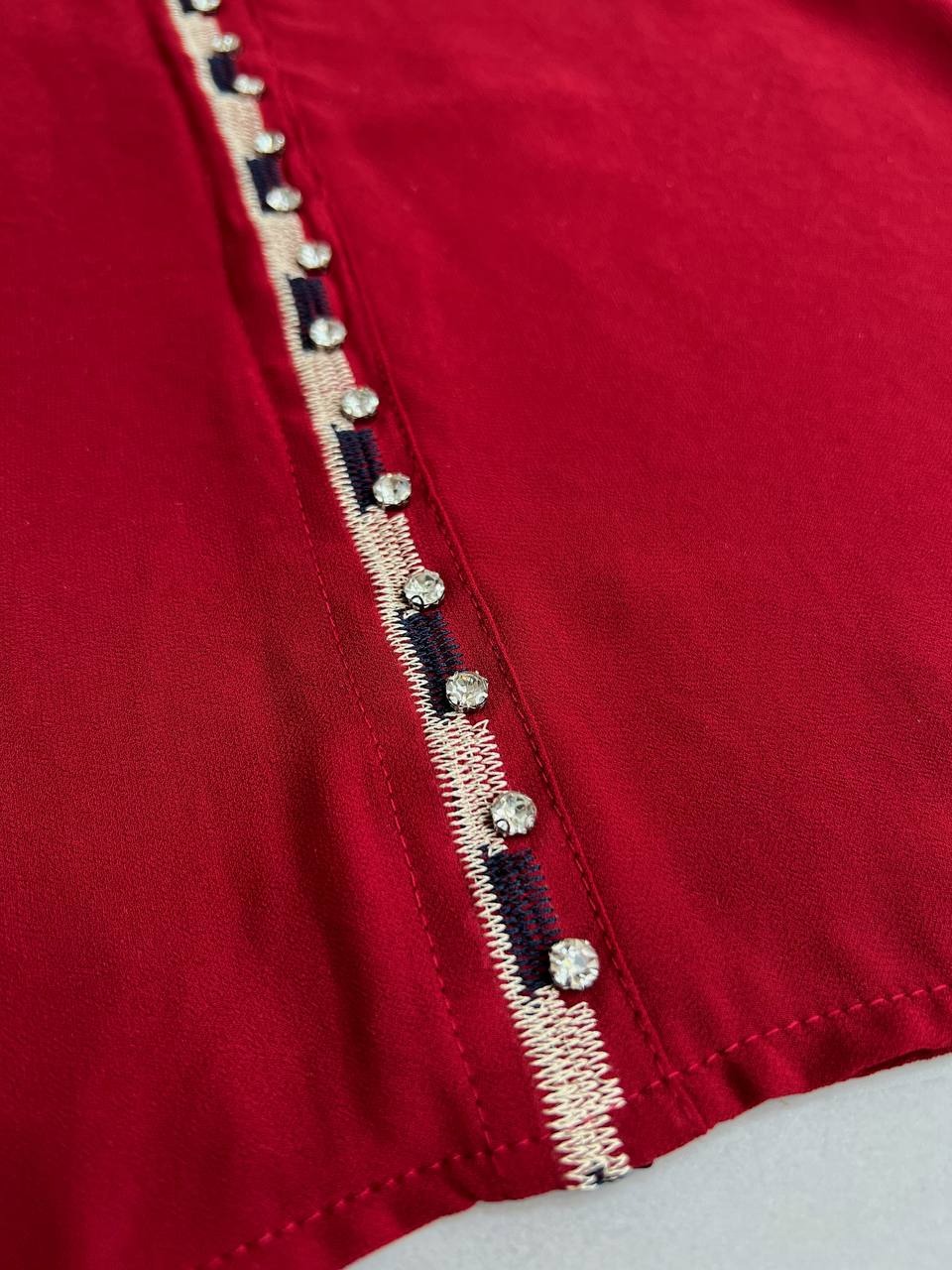 شومیز حریر تمام گلدوزی کد 3463