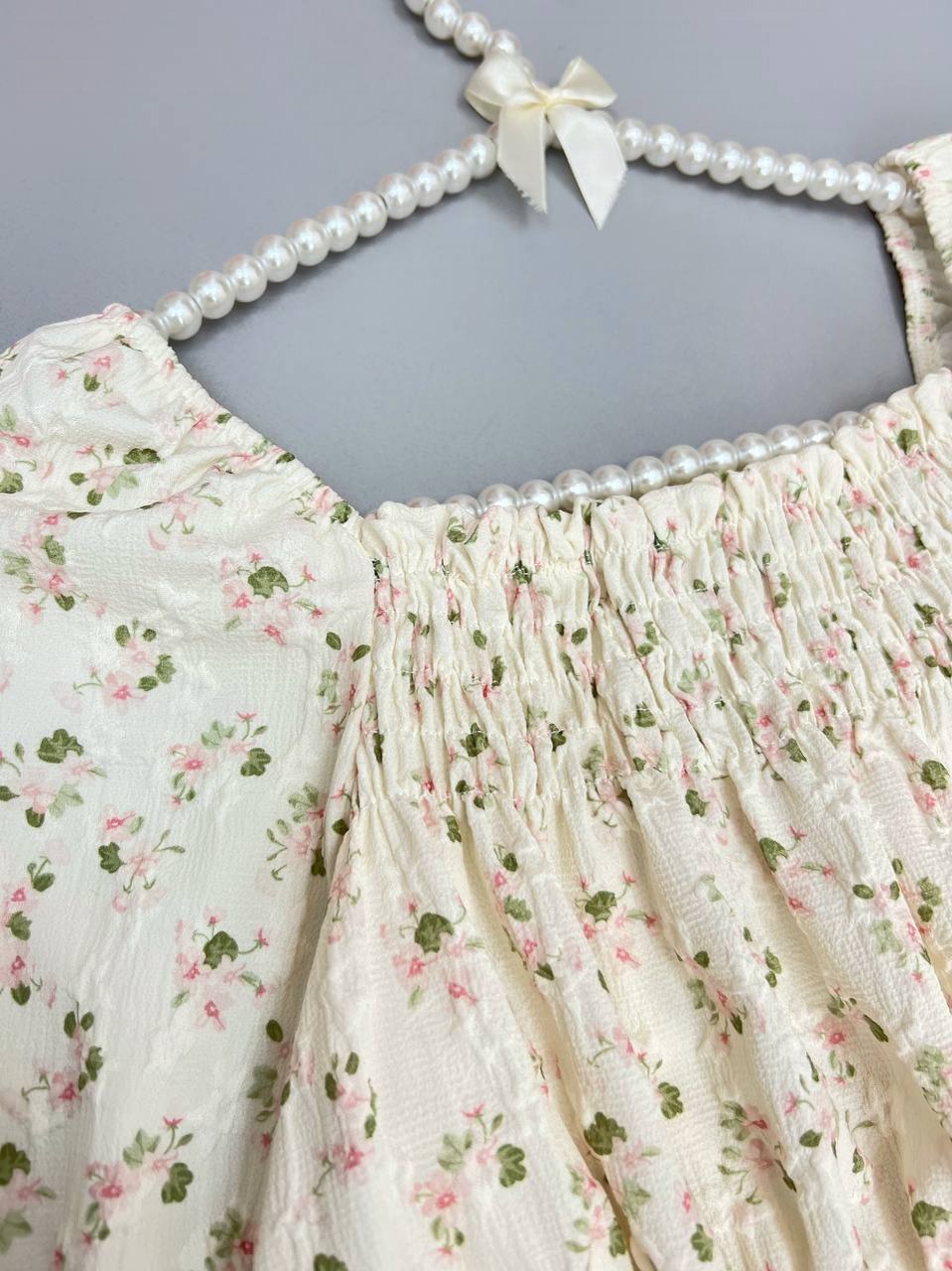 شومیز آستین پف گل ریز مدل 3 کد 3464