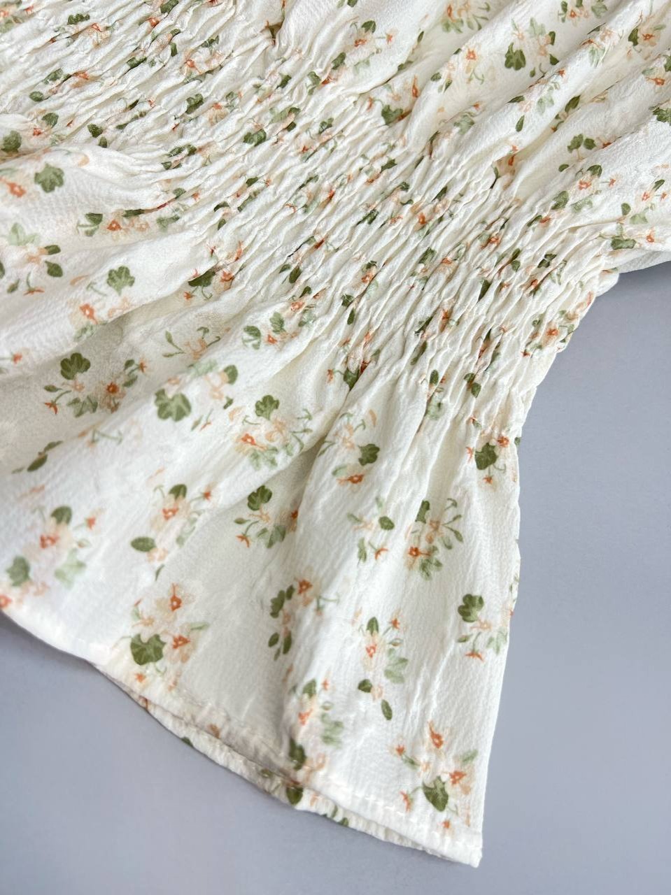 شومیز آستین پف گل ریز مدل 3 کد 3464