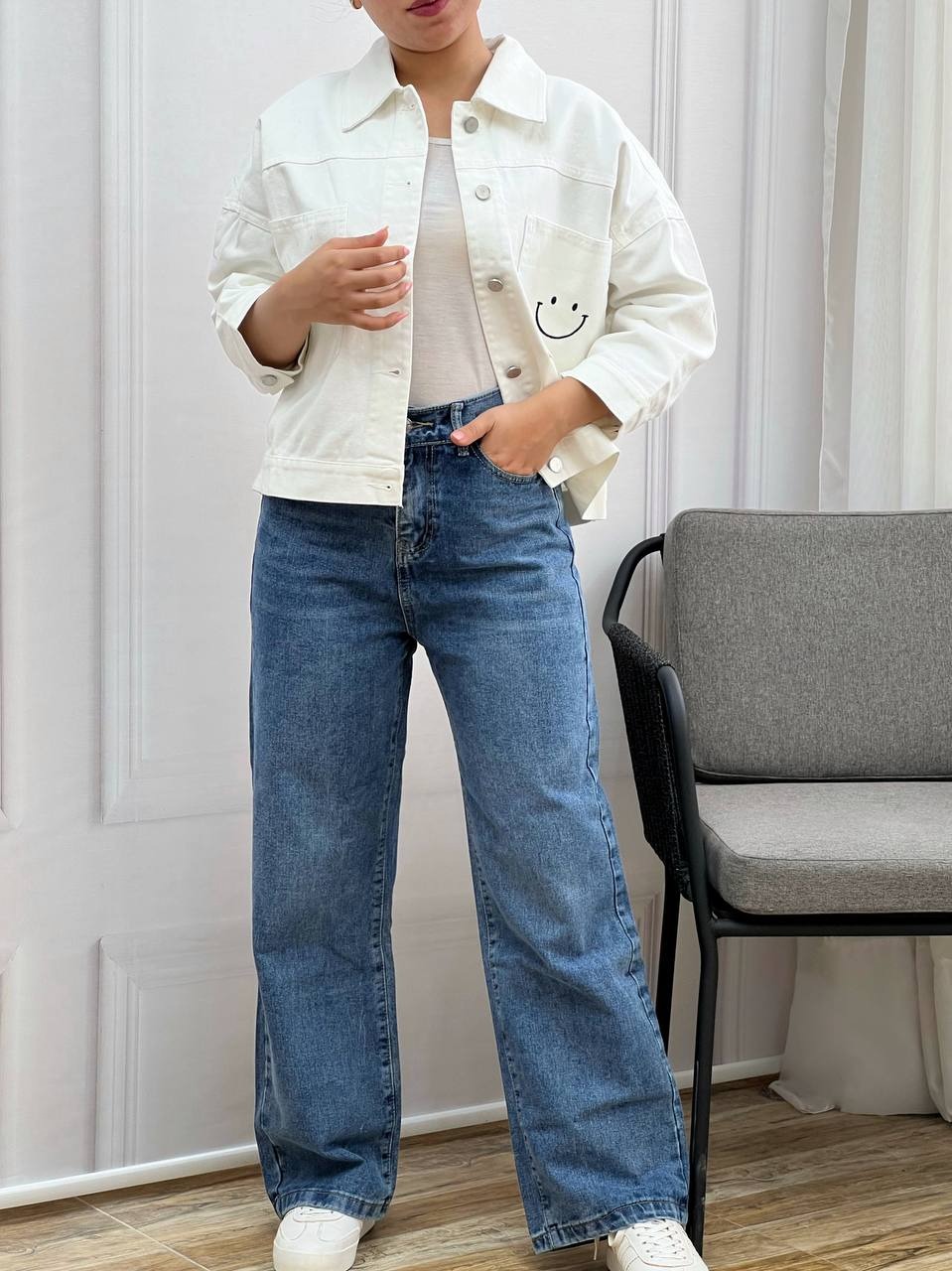 شلوار جین نیم بگ کد 3472